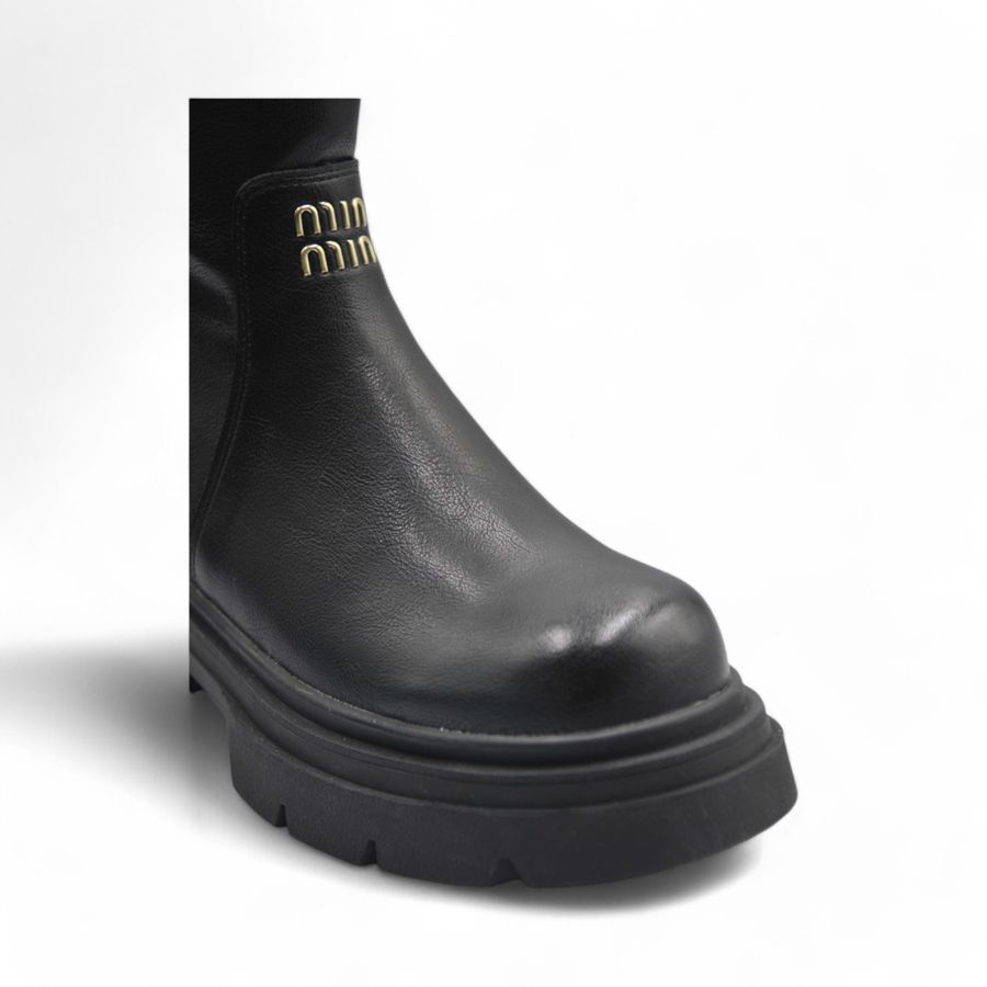 Giày Boots Nữ TGG 833-3 Màu Đen Da Lì Size 38