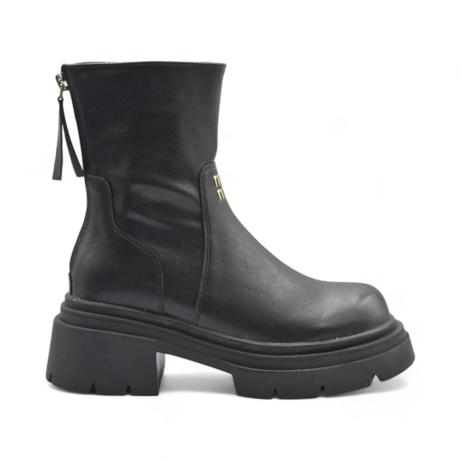 Giày Boots Nữ TGG 833-3 Màu Đen Da Lì Size 38