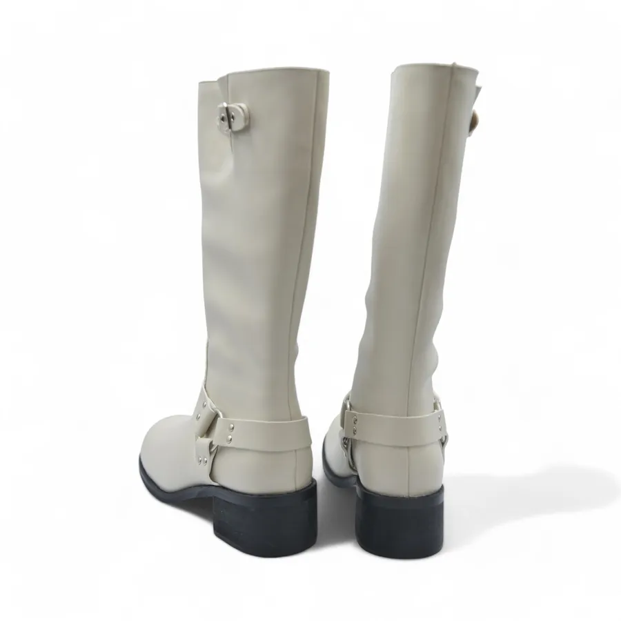 Giày Boots Nữ TGG SW8-802 Màu Trắng Da Mềm Size 36