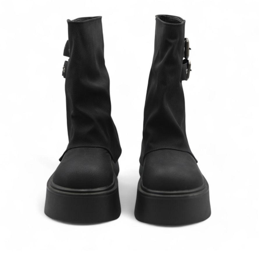 Giày Boots Nữ TGG UN7088-2 Màu Đen Da Sần Size 36