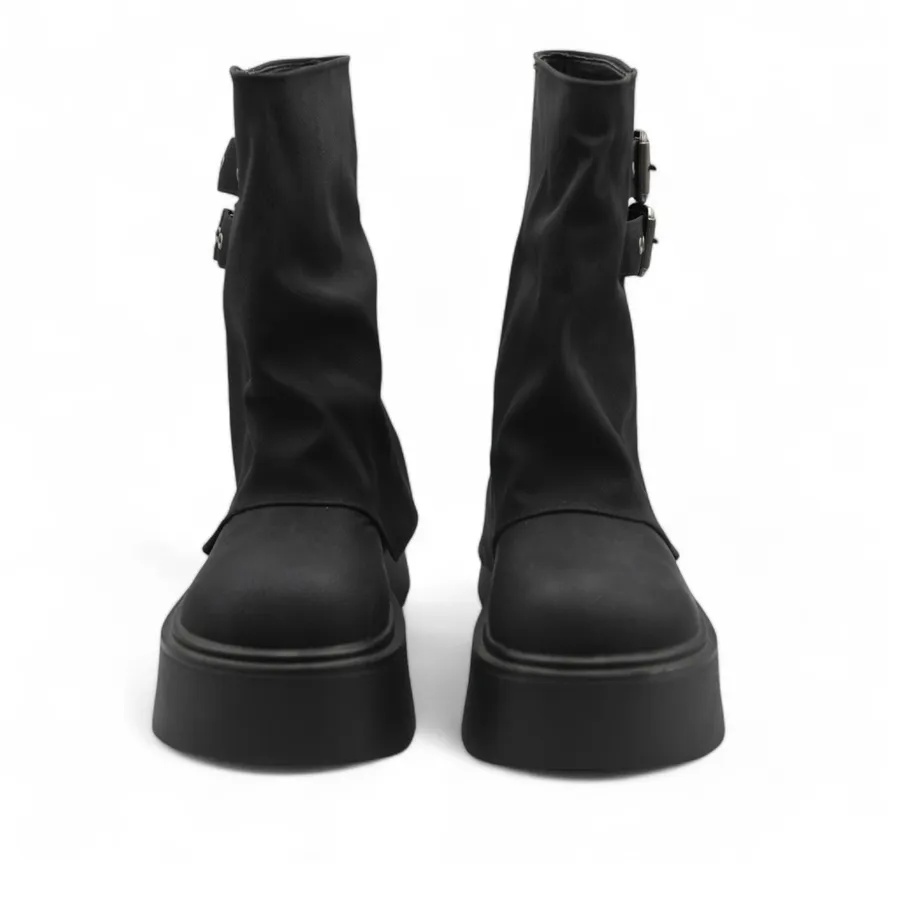 Giày Boots Nữ TGG UN7088-2 Màu Đen Da Sần Size 38