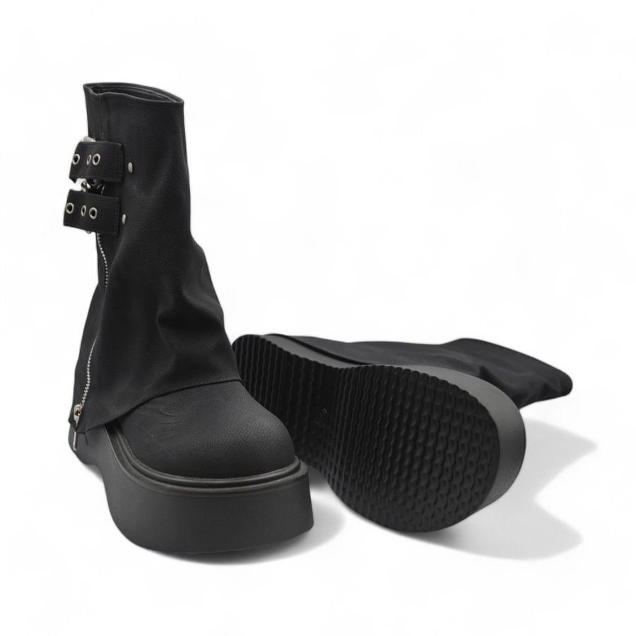Giày Boots Nữ TGG UN7088-2 Màu Đen Da Sần Size 38