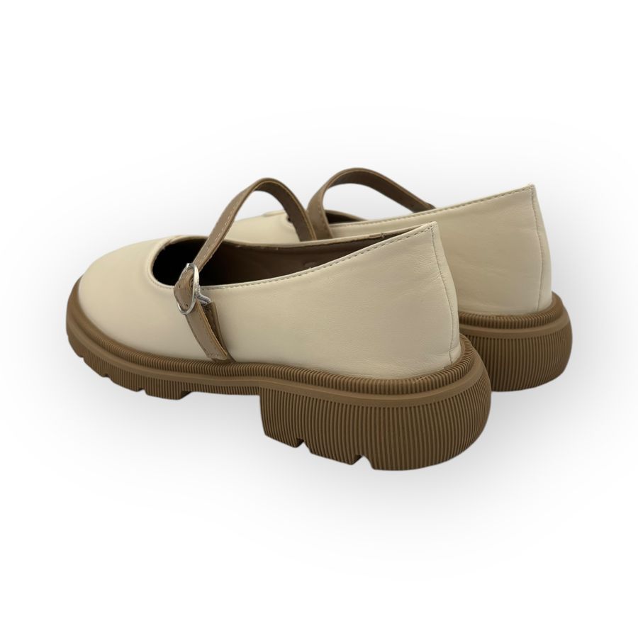 Giày Búp Bê Nữ TGG 1622-3 Màu Trắng Da Pu Size 36