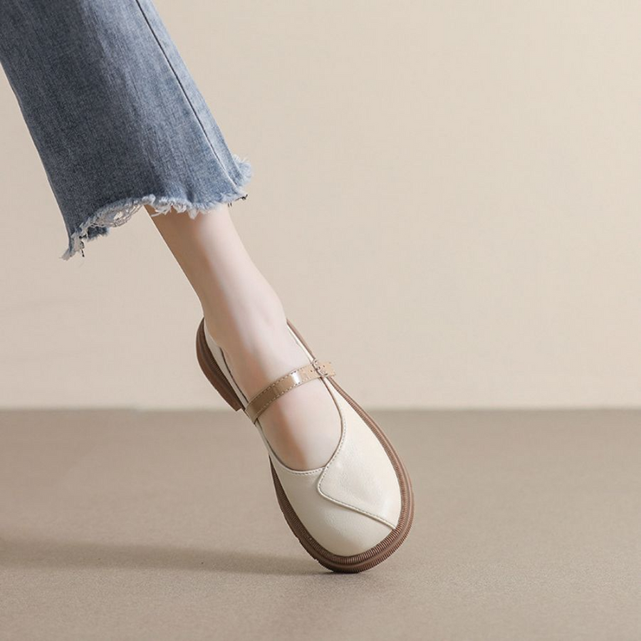 Giày Búp Bê Nữ TGG 1622-3 Màu Trắng Da Pu Size 38