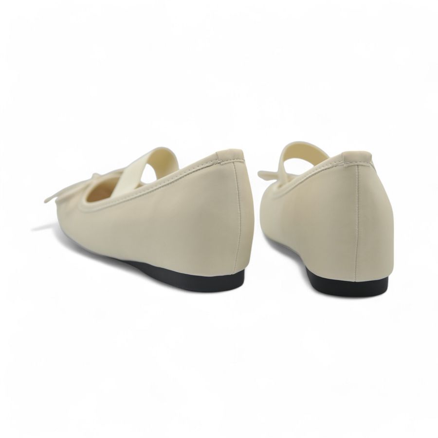 Giày Búp Bê Nữ TGG 319-3 Màu Trắng Da Pu Size 36