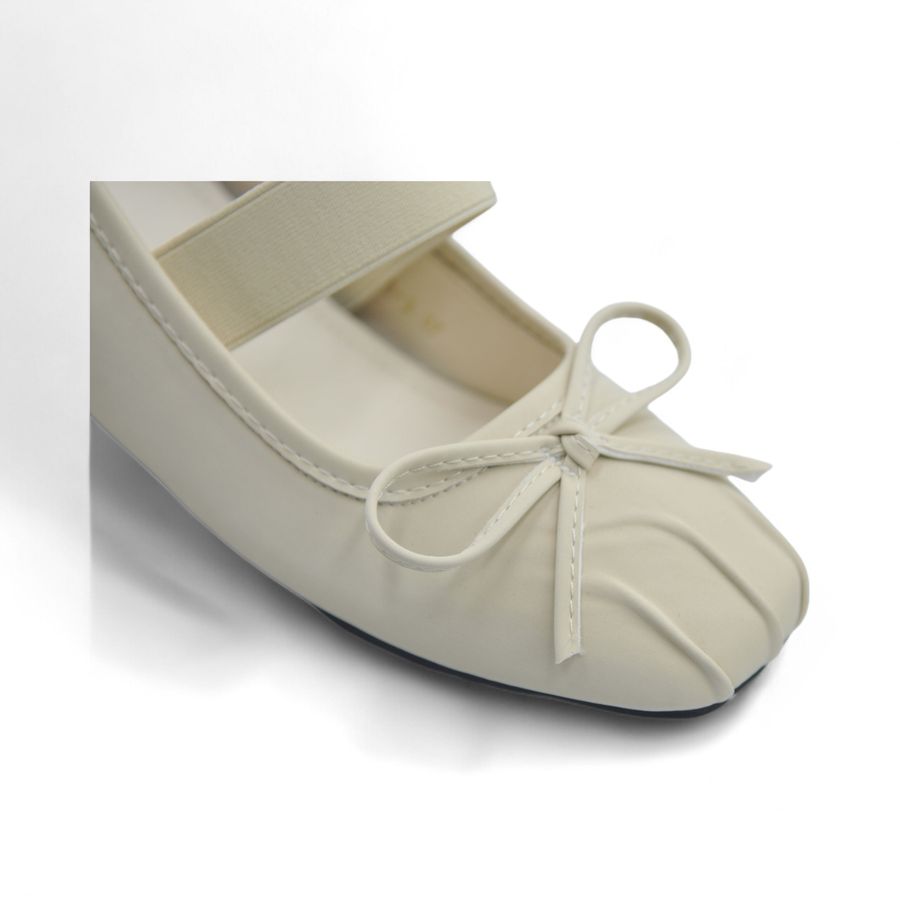 Giày Búp Bê Nữ TGG 319-3 Màu Trắng Da Pu Size 36