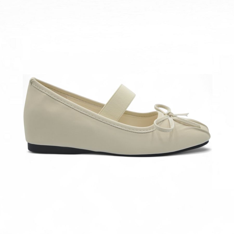 Giày Búp Bê Nữ TGG 319-3 Màu Trắng Da Pu Size 37