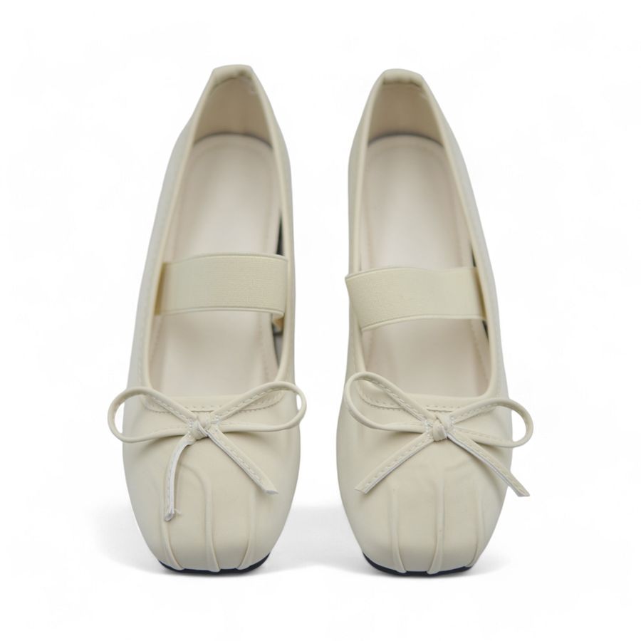 Giày Búp Bê Nữ TGG 319-3 Màu Trắng Da Pu Size 37