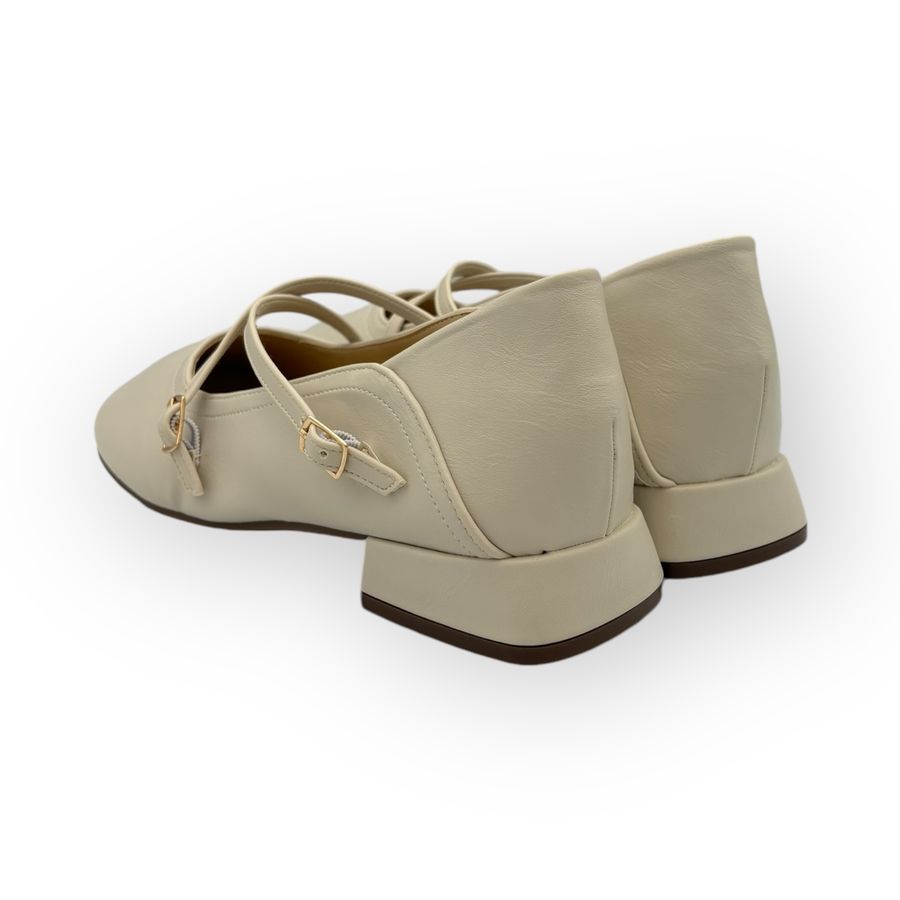 Giày Búp Bê Nữ TGG 601-1 Màu Trắng Da Mềm Size 38