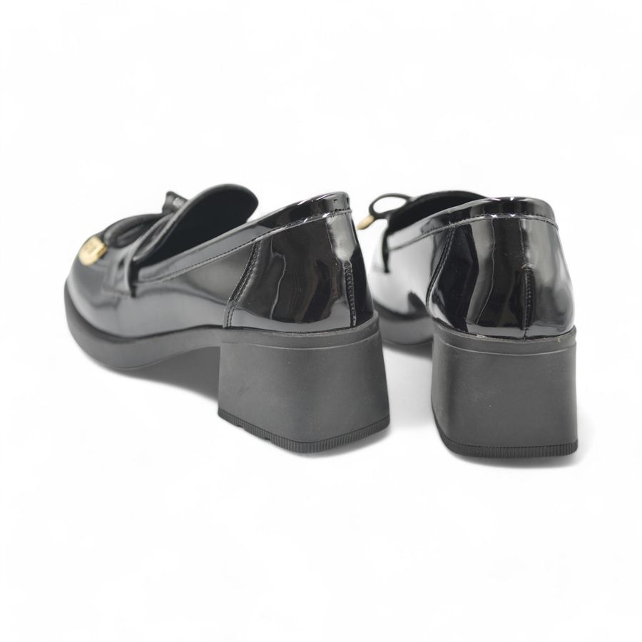 Giày Búp Bê Nữ TGG 6127-3 Da Bóng Màu Đen Size 35