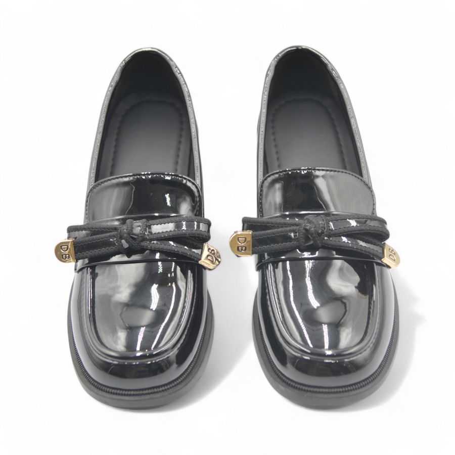 Giày Búp Bê Nữ TGG 6127-3 Da Bóng Màu Đen Size 35
