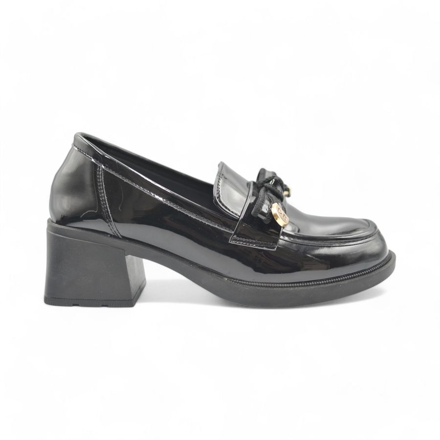 Giày Búp Bê Nữ TGG 6127-3 Da Bóng Màu Đen Size 38