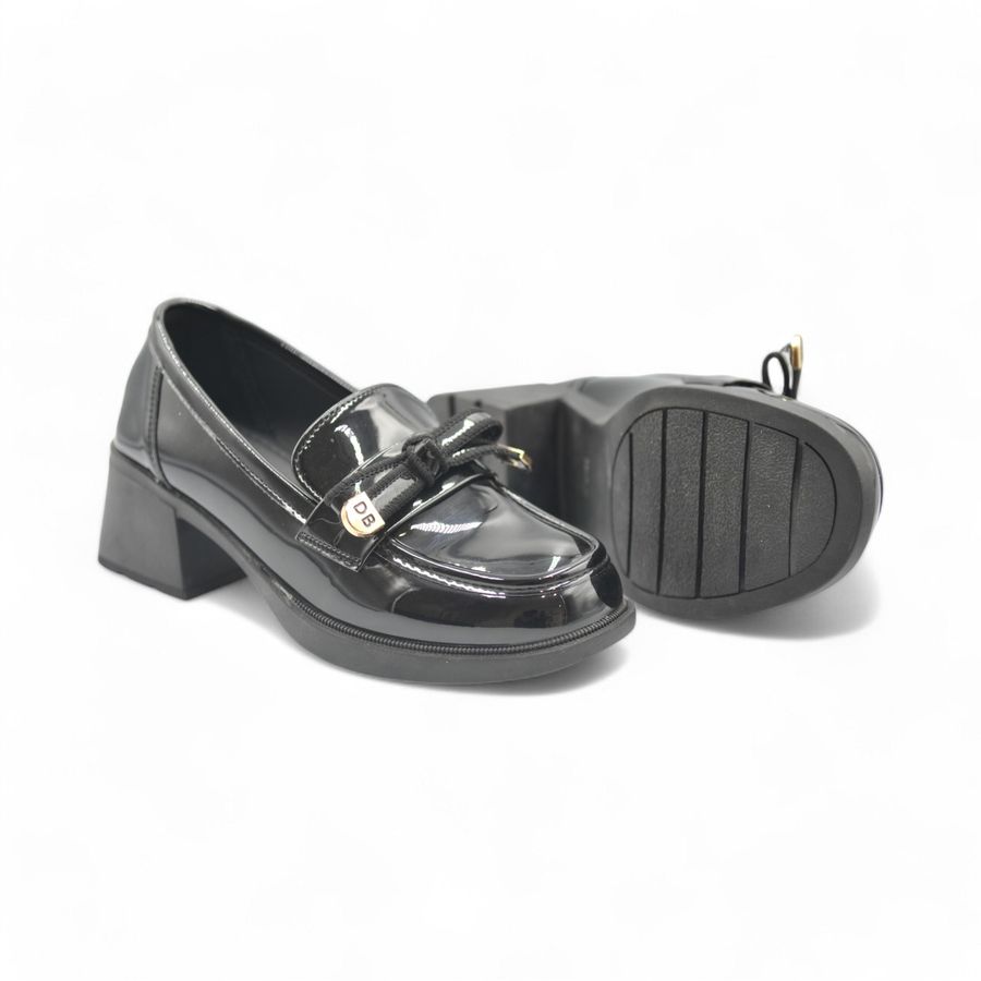 Giày Búp Bê Nữ TGG 6127-3 Da Bóng Màu Đen Size 38