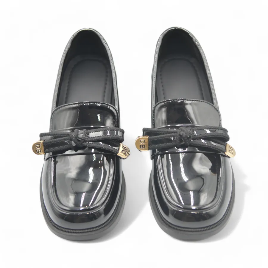 Giày Búp Bê Nữ TGG 6127-3 Da Bóng Màu Đen Size 39