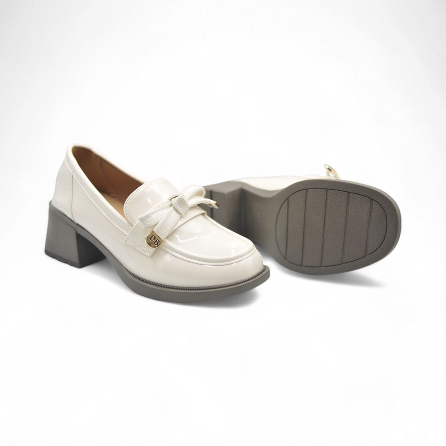 Giày Búp Bê Nữ TGG 6127-3 Da Bóng Màu Trắng Size 37