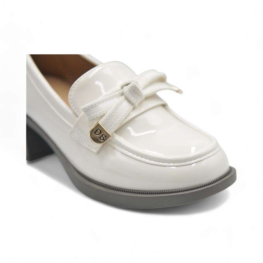 Giày Búp Bê Nữ TGG 6127-3 Da Bóng Màu Trắng Size 37