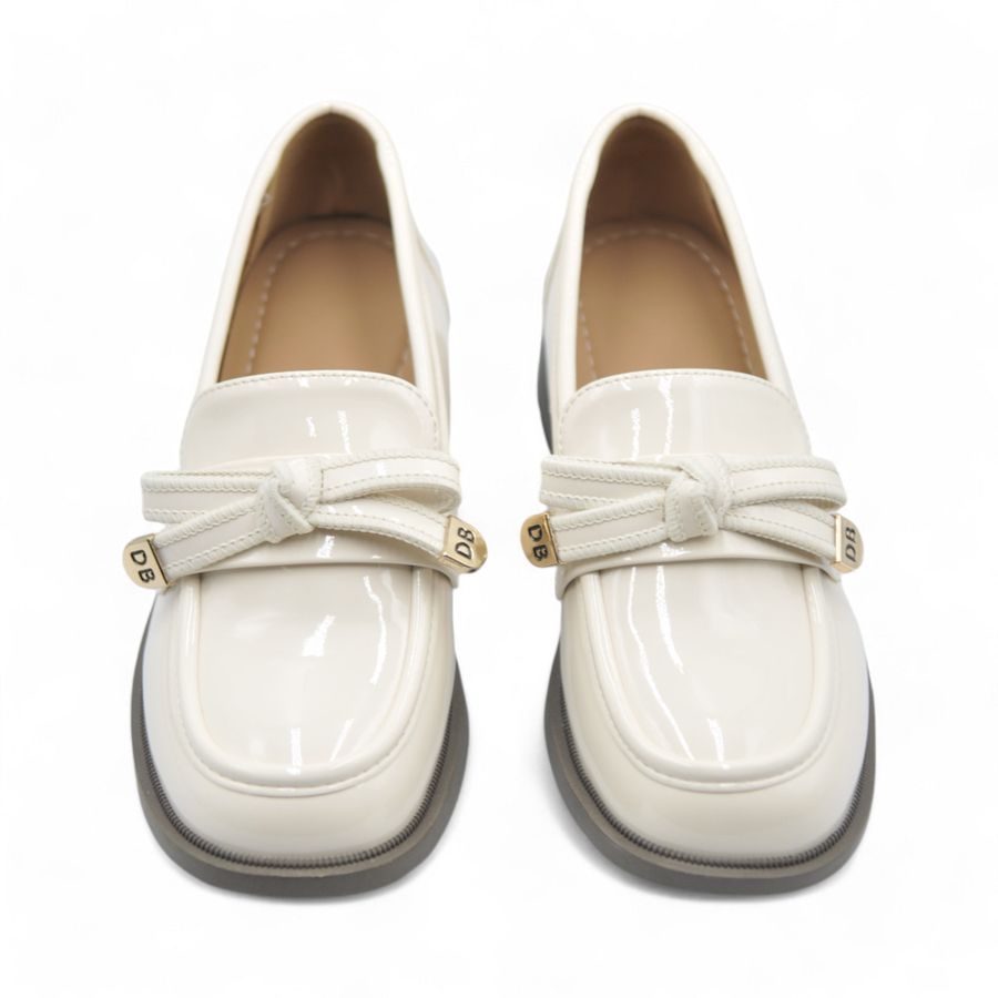 Giày Búp Bê Nữ TGG 6127-3 Da Bóng Màu Trắng Size 37