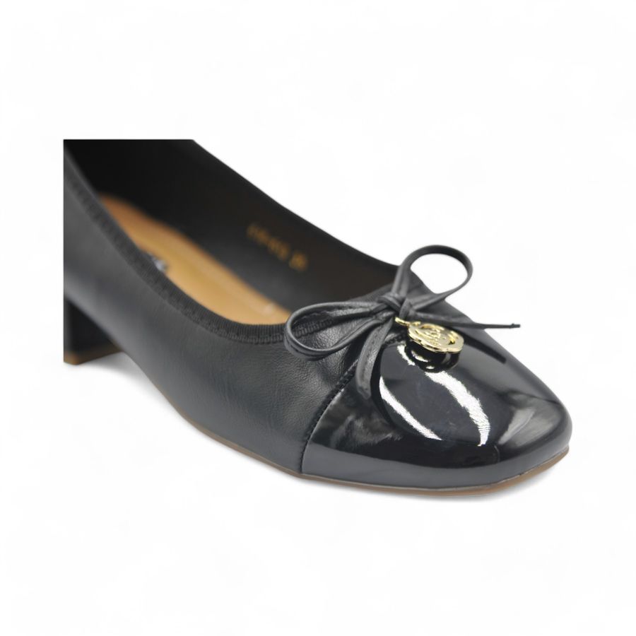 Giày Búp Bê Nữ TGG 616-613 Da Lì Màu Đen Size 36