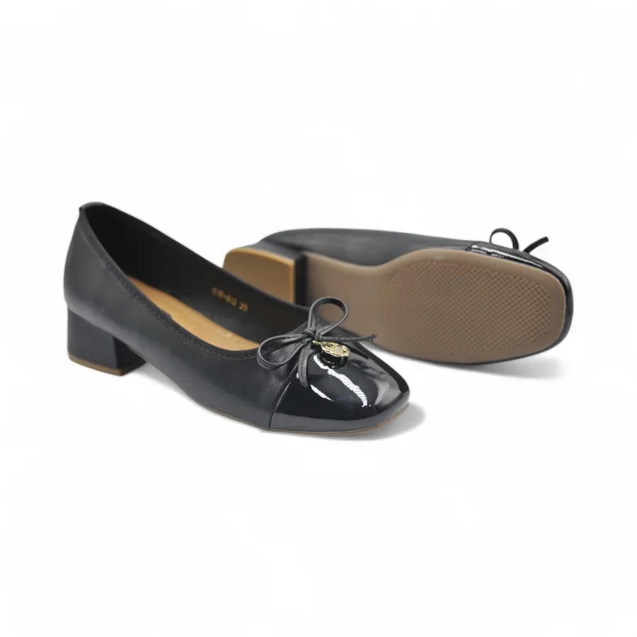 Giày Búp Bê Nữ TGG 616-613 Da Lì Màu Đen Size 36