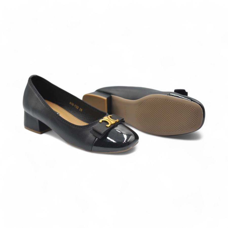 Giày Búp Bê Nữ TGG 616-763 Da Lì Màu Đen Size 35