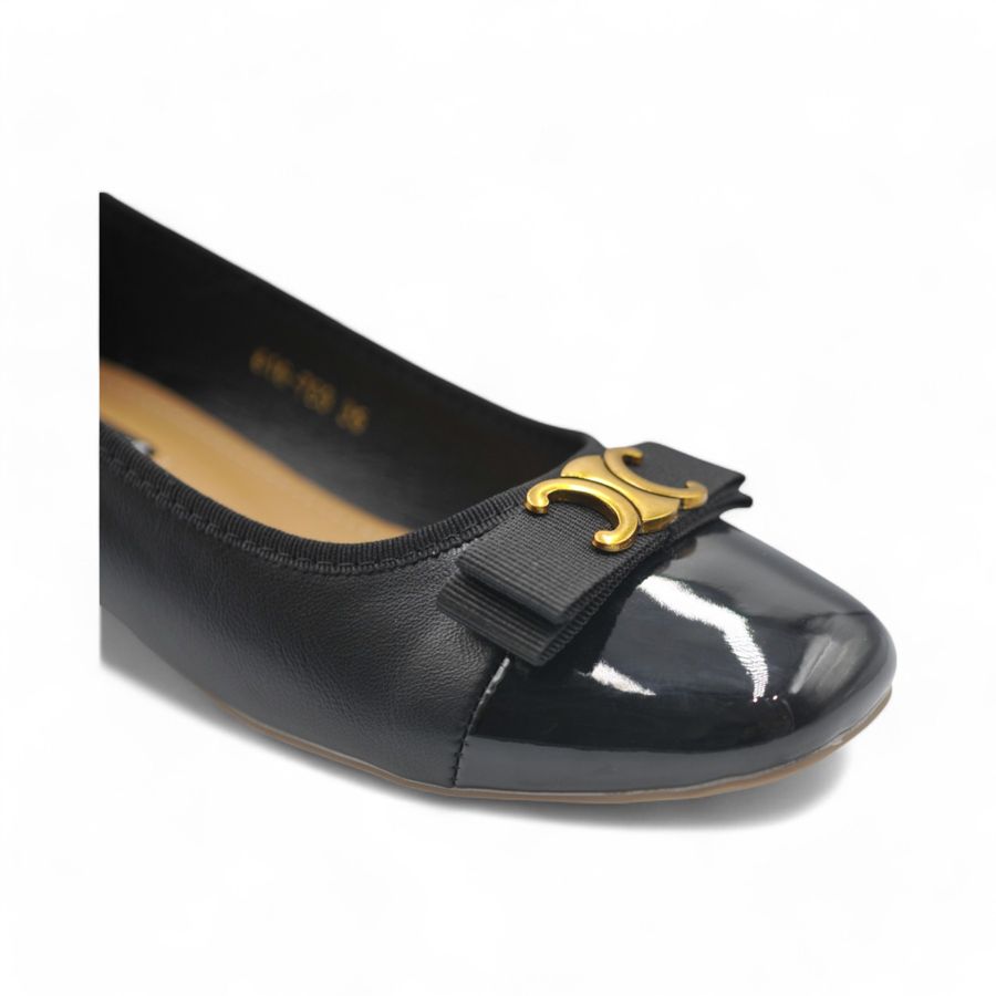 Giày Búp Bê Nữ TGG 616-763 Da Lì Màu Đen Size 35