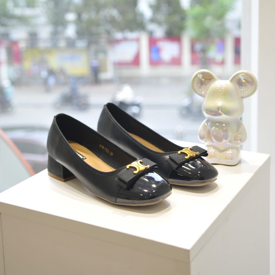 Giày Búp Bê Nữ TGG 616-763 Da Lì Màu Đen Size 35