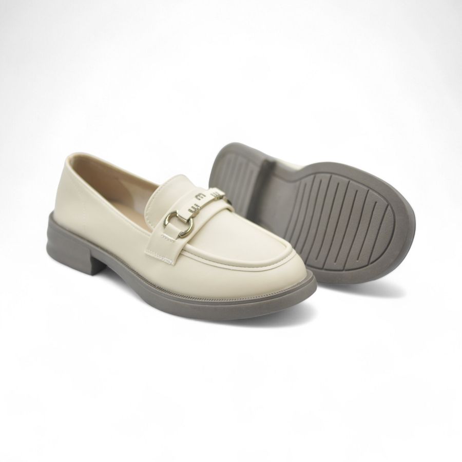 Giày Búp Bê Nữ TGG 9618 Da Lì Màu Be Size 35