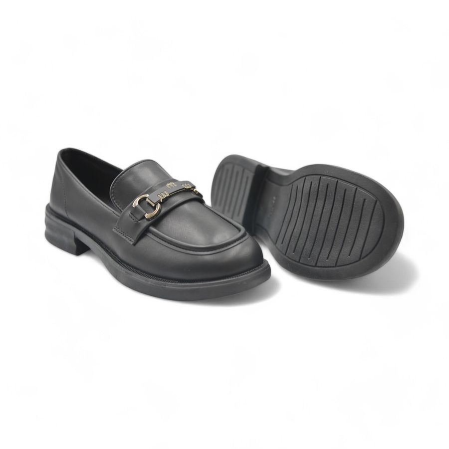 Giày Búp Bê Nữ TGG 9618 Da Lì Màu Đen Size 35