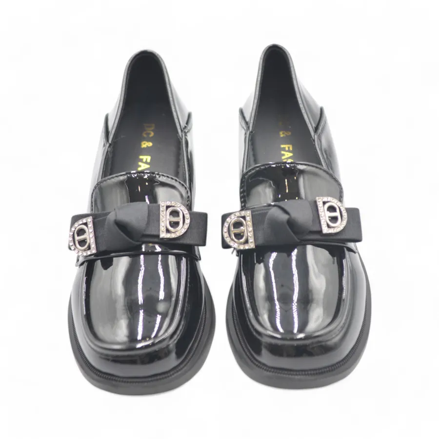 Giày Búp Bê Nữ TGG A2807 Da Bóng Màu Đen Size 39