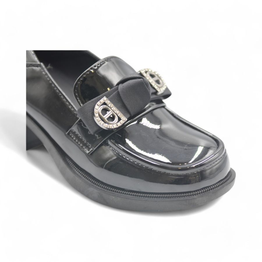 Giày Búp Bê Nữ TGG A2807 Da Bóng Màu Đen Size 39