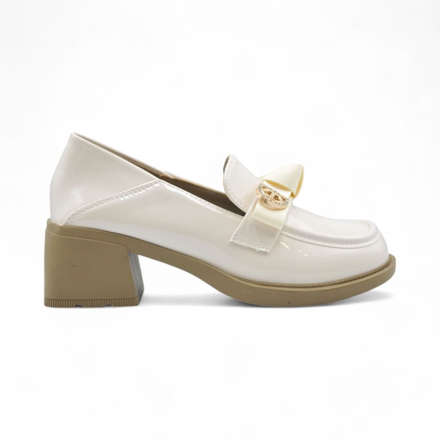 Giày Búp Bê Nữ TGG A2807 Da Bóng Màu Trắng Size 37