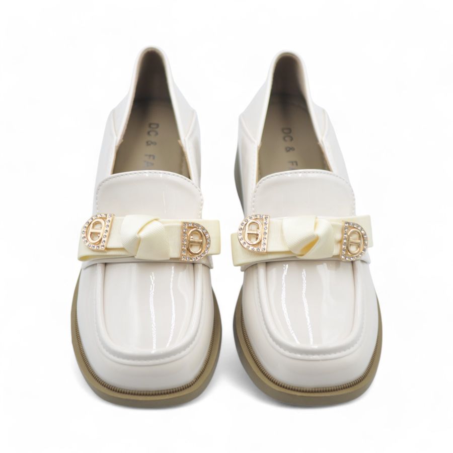 Giày Búp Bê Nữ TGG A2807 Da Bóng Màu Trắng Size 37