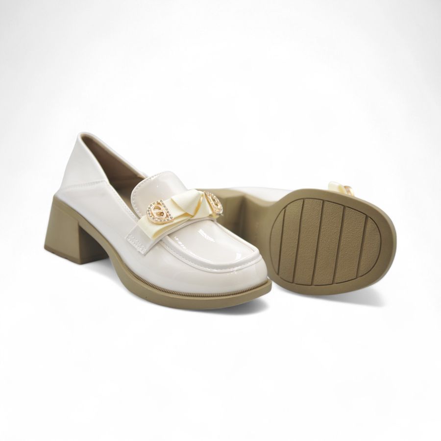 Giày Búp Bê Nữ TGG A2807 Da Bóng Màu Trắng Size 37