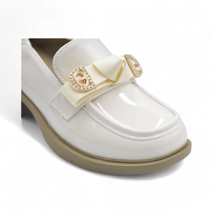 Giày Búp Bê Nữ TGG A2807 Da Bóng Màu Trắng Size 37