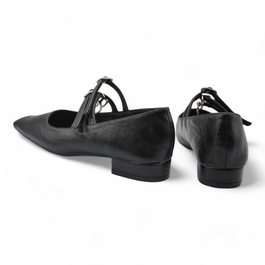 Giày Búp Bê Nữ TGG D211-35 Màu Đen Da Mềm Size 36