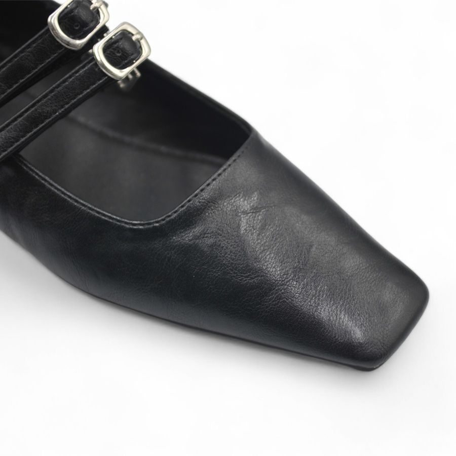 Giày Búp Bê Nữ TGG D211-35 Màu Đen Da Mềm Size 36