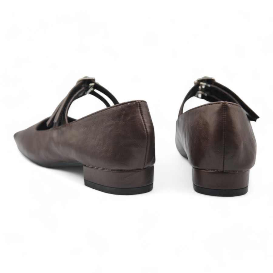 Giày Búp Bê Nữ TGG D211-35 Màu Nâu Da Mềm Size 38