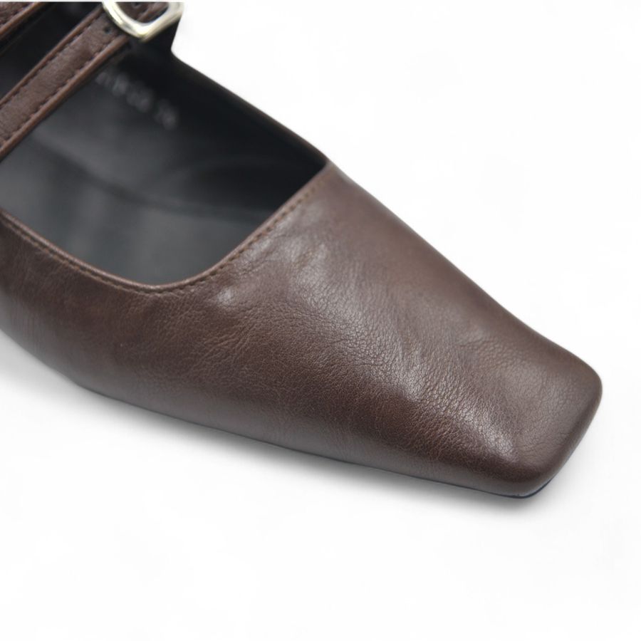 Giày Búp Bê Nữ TGG D211-35 Màu Nâu Da Mềm Size 38