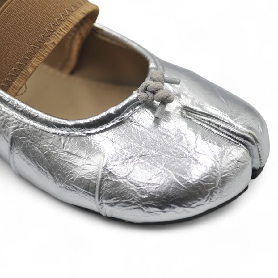 Giày Búp Bê Nữ TGG D5928-1 Màu Bạc Da Mềm Size 35