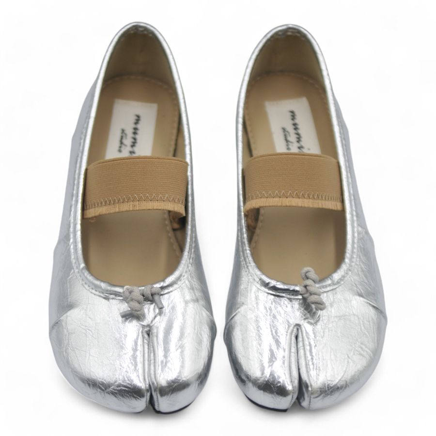 Giày Búp Bê Nữ TGG D5928-1 Màu Bạc Da Mềm Size 39