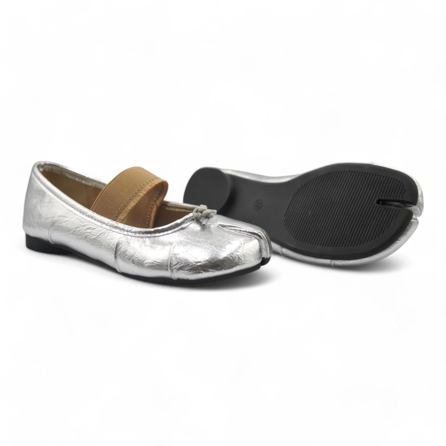 Giày Búp Bê Nữ TGG D5928-1 Màu Bạc Da Mềm Size 39