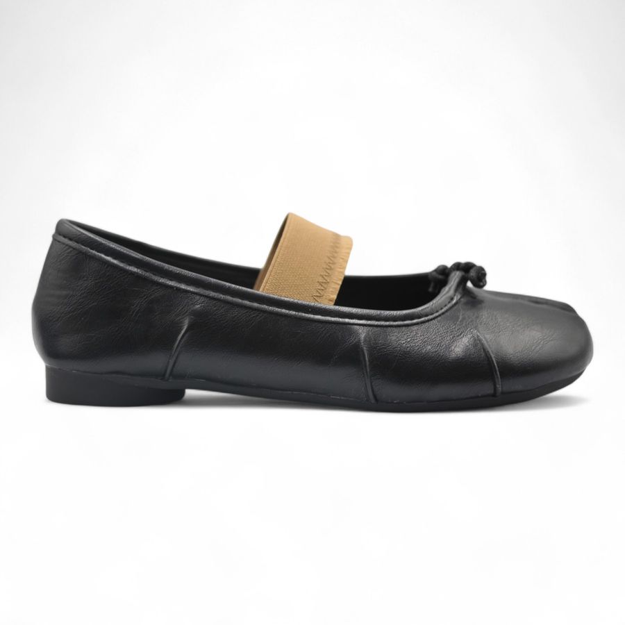 Giày Búp Bê Nữ TGG D5928-1 Màu Đen Da Mềm Size 35