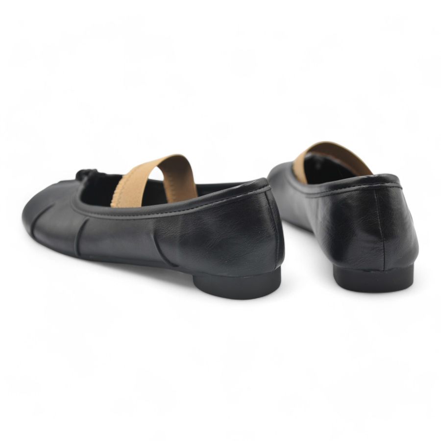 Giày Búp Bê Nữ TGG D5928-1 Màu Đen Da Mềm Size 35