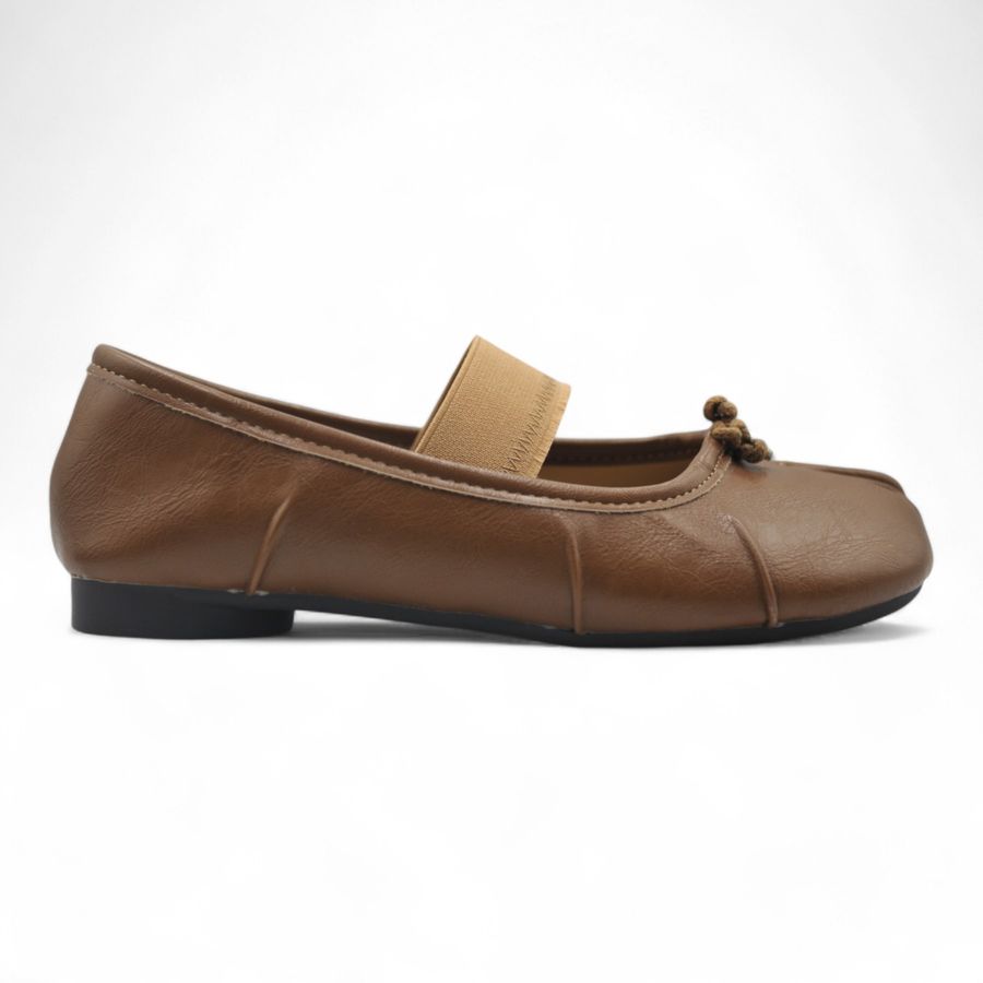 Giày Búp Bê Nữ TGG D5928-1 Màu Nâu Da Mềm Size 38