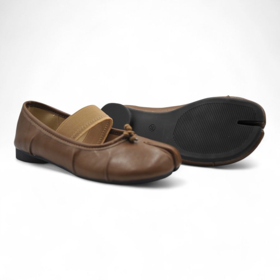 Giày Búp Bê Nữ TGG D5928-1 Màu Nâu Da Mềm Size 38