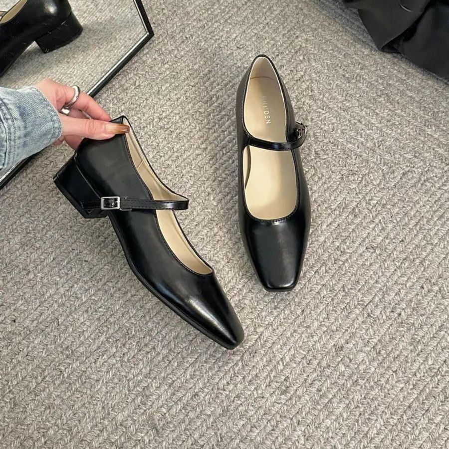 Giày Búp Bê Nữ TGG UN5995-1 Màu Đen Da Trơn Size 39
