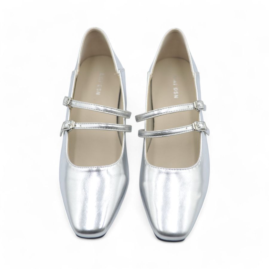 Giày Búp Bê Nữ TGG UN5995-2 Màu Bạc Da Mềm Size 39