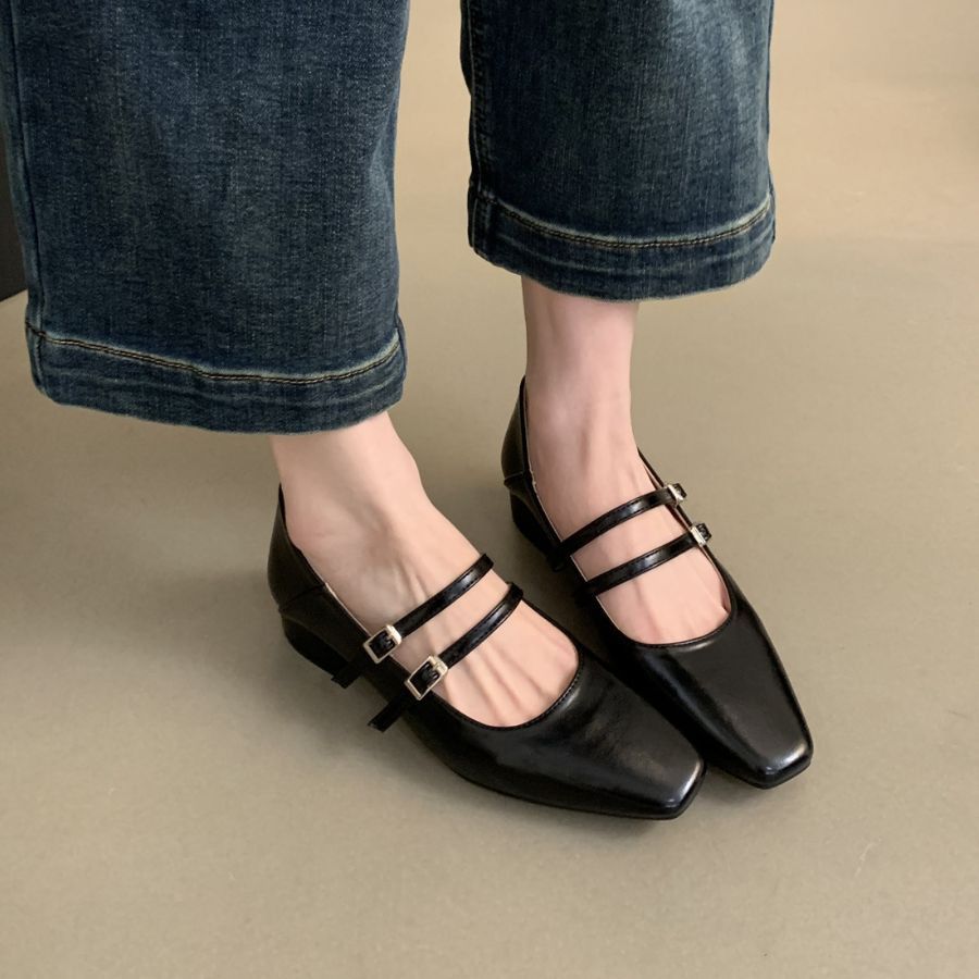 Giày Búp Bê Nữ TGG UN5995-2 Màu Đen Da Mềm Size 37