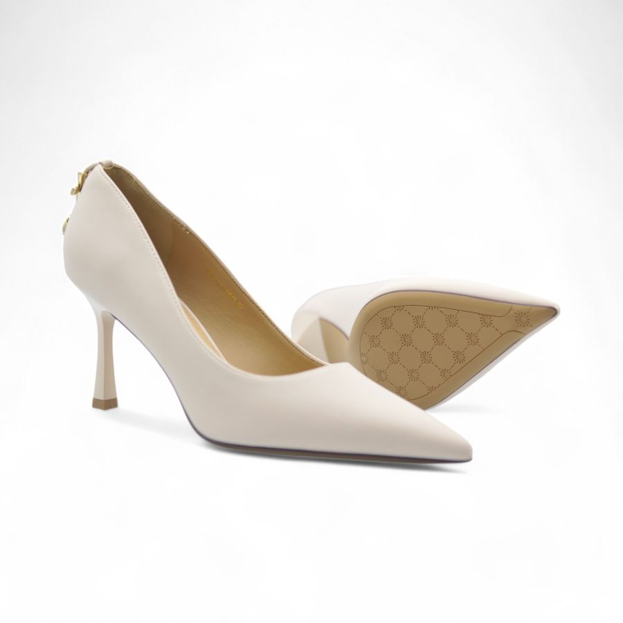 Giày Cao Gót Nữ TGG 528-11 Màu Be Da Lụa Size 36