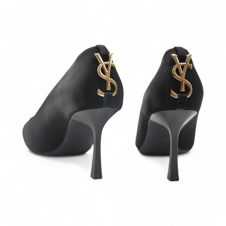 Giày Cao Gót Nữ TGG 528-11 Màu Đen Da Lụa Size 38